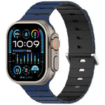 멜로디카 스타일 자석 듀얼 컬러 실리콘 시계 밴드, 애플 워치 46mm / 49mm / 45mm / 44mm용, 애플 워치 42mm / 41mm / 40mm / 38mm용