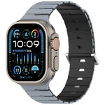 멜로디카 스타일 자석 듀얼 컬러 실리콘 시계 밴드, 애플 워치 46mm / 49mm / 45mm / 44mm용, 애플 워치 42mm / 41mm / 40mm / 38mm용