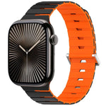 멜로디카 스타일 자석 듀얼 컬러 실리콘 시계 밴드, 애플 워치 46mm / 49mm / 45mm / 44mm용, 애플 워치 42mm / 41mm / 40mm / 38mm용