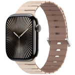멜로디카 스타일 자석 듀얼 컬러 실리콘 시계 밴드, 애플 워치 46mm / 49mm / 45mm / 44mm용, 애플 워치 42mm / 41mm / 40mm / 38mm용