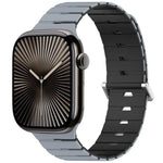 멜로디카 스타일 자석 듀얼 컬러 실리콘 시계 밴드, 애플 워치 46mm / 49mm / 45mm / 44mm용, 애플 워치 42mm / 41mm / 40mm / 38mm용
