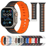 멜로디카 스타일 자석 듀얼 컬러 실리콘 시계 밴드, 애플 워치 46mm / 49mm / 45mm / 44mm용, 애플 워치 42mm / 41mm / 40mm / 38mm용