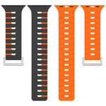 멜로디카 스타일 자석 듀얼 컬러 실리콘 시계 밴드, 애플 워치 46mm / 49mm / 45mm / 44mm용, 애플 워치 42mm / 41mm / 40mm / 38mm용