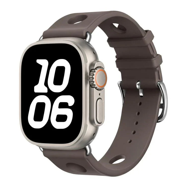 사다리 버클 구멍 실리콘 시계 밴드, 애플 워치 46mm / 49mm / 45mm / 44mm용, 애플 워치 42mm / 41mm / 40mm / 38mm용