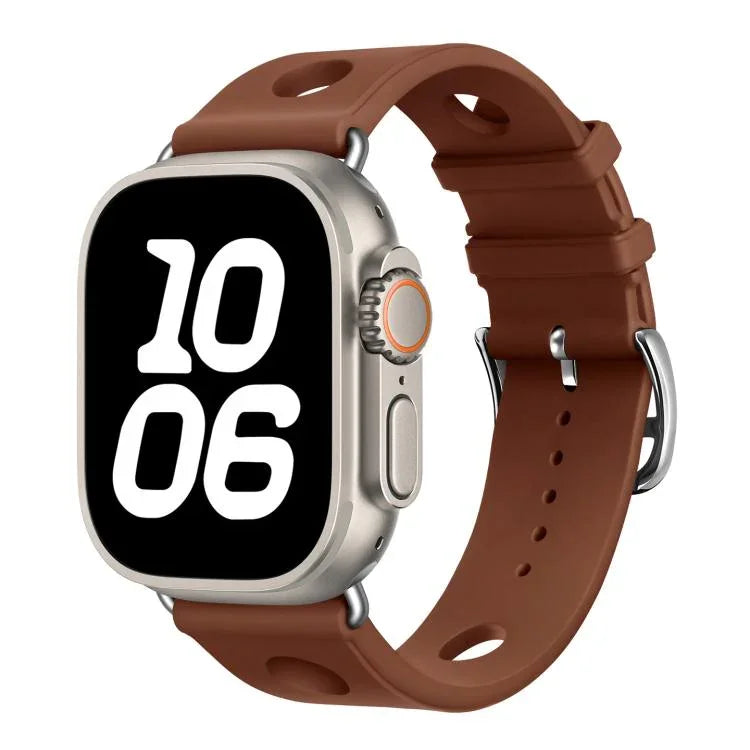 사다리 버클 구멍 실리콘 시계 밴드, 애플 워치 46mm / 49mm / 45mm / 44mm용, 애플 워치 42mm / 41mm / 40mm / 38mm용