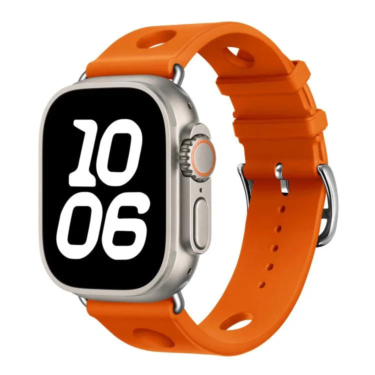 사다리 버클 구멍 실리콘 시계 밴드, 애플 워치 46mm / 49mm / 45mm / 44mm용, 애플 워치 42mm / 41mm / 40mm / 38mm용