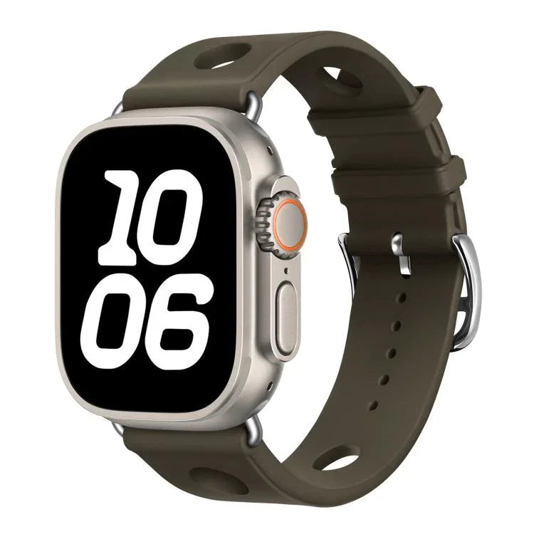 사다리 버클 구멍 실리콘 시계 밴드, 애플 워치 46mm / 49mm / 45mm / 44mm용, 애플 워치 42mm / 41mm / 40mm / 38mm용