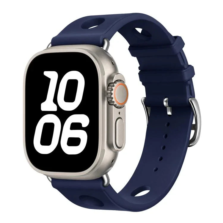 사다리 버클 구멍 실리콘 시계 밴드, 애플 워치 46mm / 49mm / 45mm / 44mm용, 애플 워치 42mm / 41mm / 40mm / 38mm용