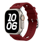 사다리 버클 구멍 실리콘 시계 밴드, 애플 워치 46mm / 49mm / 45mm / 44mm용, 애플 워치 42mm / 41mm / 40mm / 38mm용
