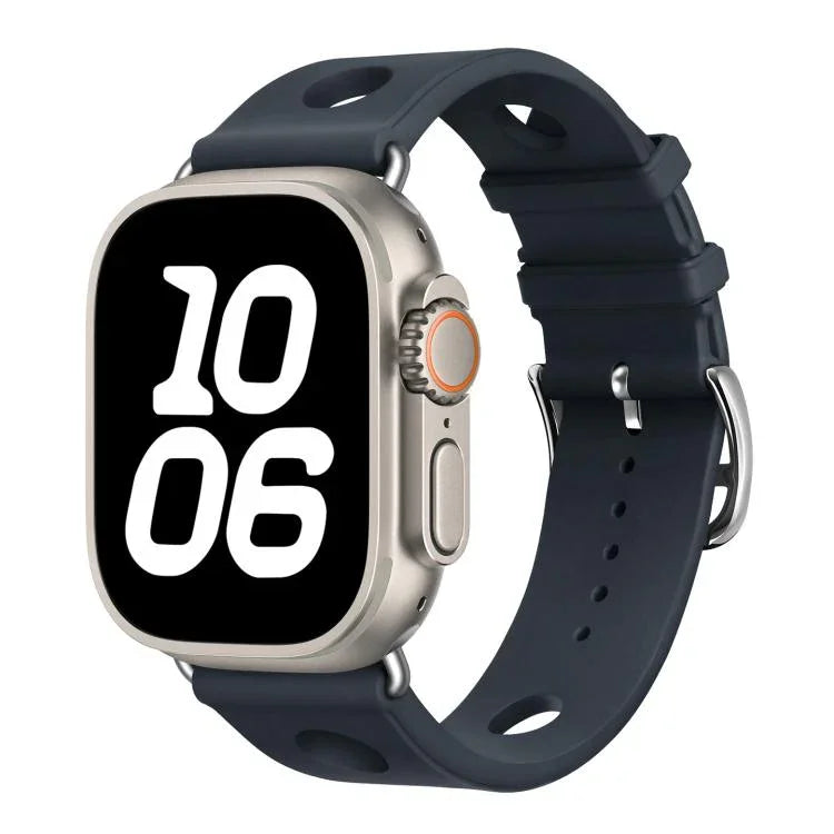 사다리 버클 구멍 실리콘 시계 밴드, 애플 워치 46mm / 49mm / 45mm / 44mm용, 애플 워치 42mm / 41mm / 40mm / 38mm용