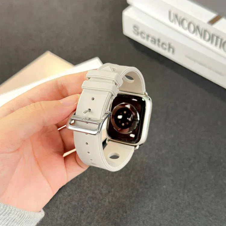 사다리 버클 구멍 실리콘 시계 밴드, 애플 워치 46mm / 49mm / 45mm / 44mm용, 애플 워치 42mm / 41mm / 40mm / 38mm용