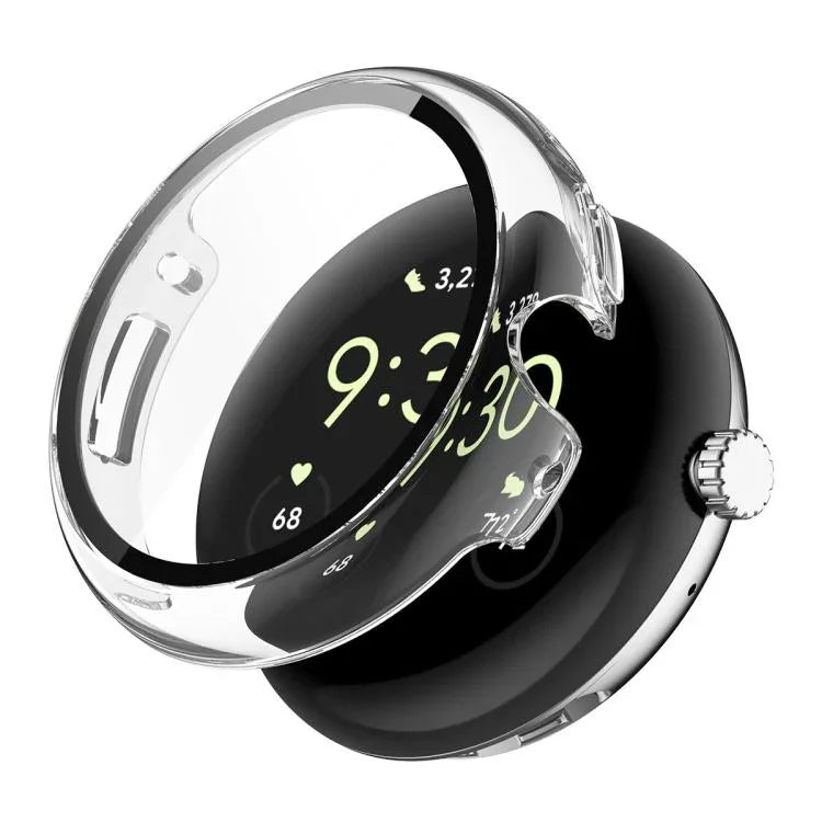 ENKAY Hat-Prince 풀 커버 강화 유리 필름 일체형 PC 시계 커버, Google Pixel Watch 4 45mm용, Google Pixel Watch 4 41mm용