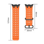 Ocean Breathable Holes Black Ring Buckle Silicone Watch Band, For Samsung Galaxy Watch8 / Watch8 Classic
