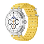 Ocean Breathable Holes Silver Ring Buckle Silicone Watch Band, For Samsung Galaxy Watch8 / Watch8 Classic