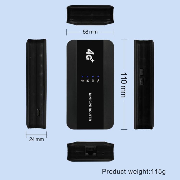 M10-LW RJ45 포트 WPS 기능 SIM 카드 슬롯 WIFI6 휴대용 4G 라우터 WiFi 핫스팟 미국 버전, M10-LW