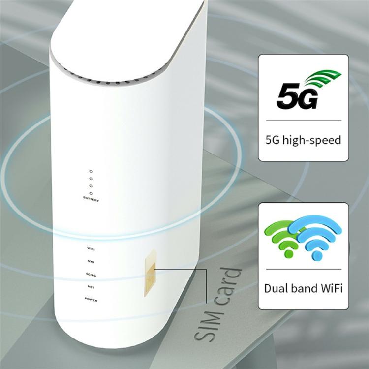 NR500 4000mAh 배터리 5G CPE 라우터 SIM 카드 슬롯 듀얼 밴드 WiFi 6 기가비트 무선 리피터, US 플러그, EU 플러그, UK 플러그
