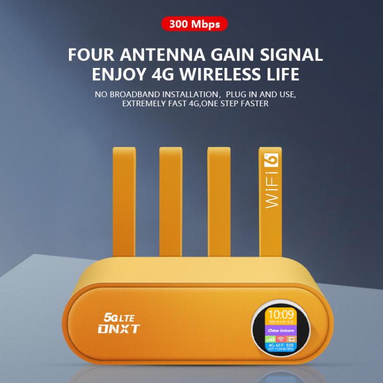 WR860-E SIM 카드 슬롯 포함 무선 리피터 4 안테나 4 이더넷 포트 4G LTE WiFi 6 라우터, 화이트, 오렌지