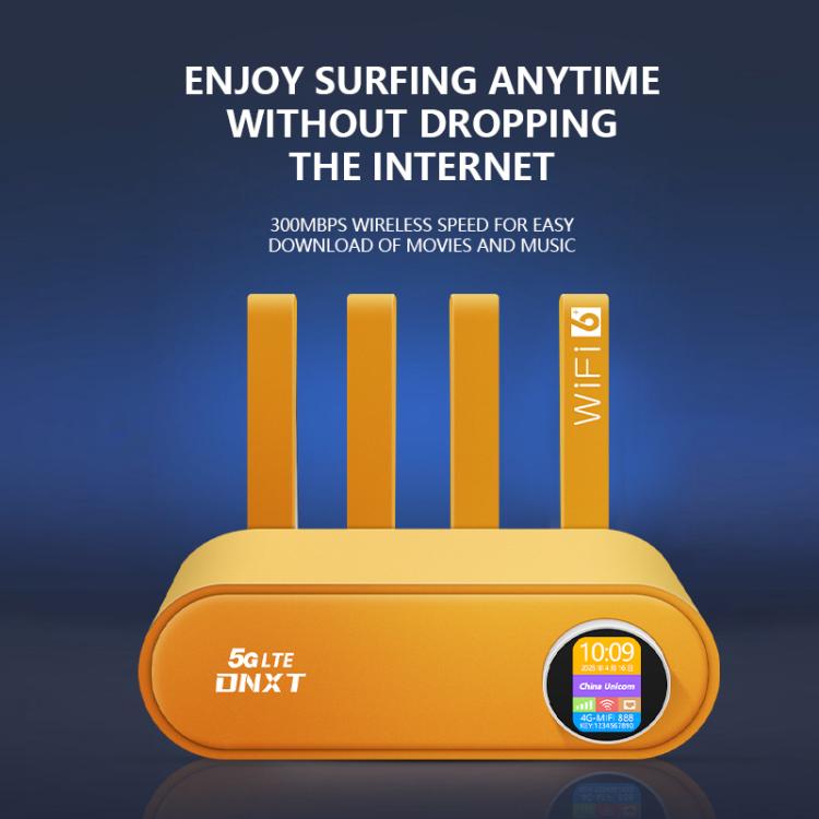 WR860-E SIM 카드 슬롯 포함 무선 리피터 4 안테나 4 이더넷 포트 4G LTE WiFi 6 라우터, 화이트, 오렌지
