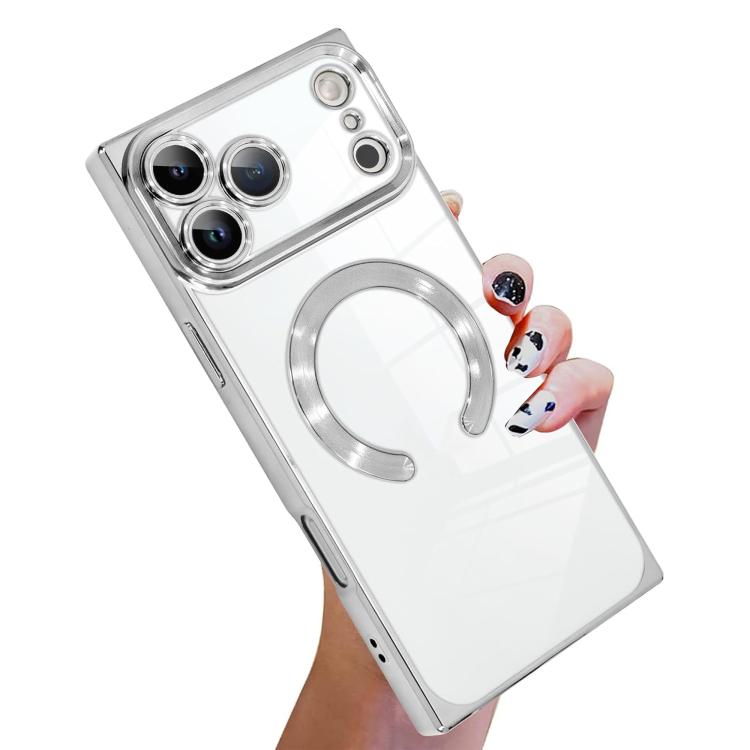 직각 사각 전기 도금 CD 패턴 TPU MagSafe 휴대폰 케이스, 아이폰 17 프로 맥스용, 아이폰 17 프로용, 아이폰 17용, 아이폰 에어용, 아이폰 16 프로 맥스용, 아이폰 16 프로용
