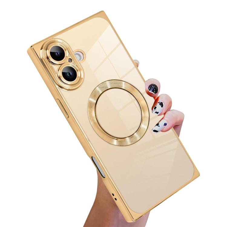직각 사각 전기 도금 CD 패턴 TPU MagSafe 휴대폰 케이스, 아이폰 17 프로 맥스용, 아이폰 17 프로용, 아이폰 17용, 아이폰 에어용, 아이폰 16 프로 맥스용, 아이폰 16 프로용