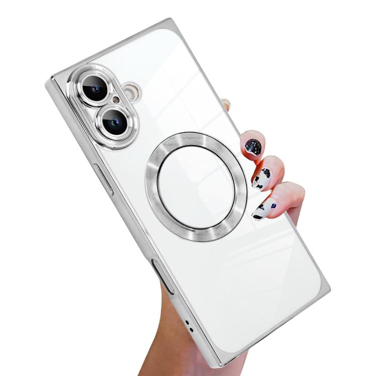 직각 사각 전기 도금 CD 패턴 TPU MagSafe 휴대폰 케이스, 아이폰 16 플러스용, 아이폰 16용, 아이폰 15 프로 맥스용, 아이폰 15 프로용, 아이폰 15 플러스용, 아이폰 15용