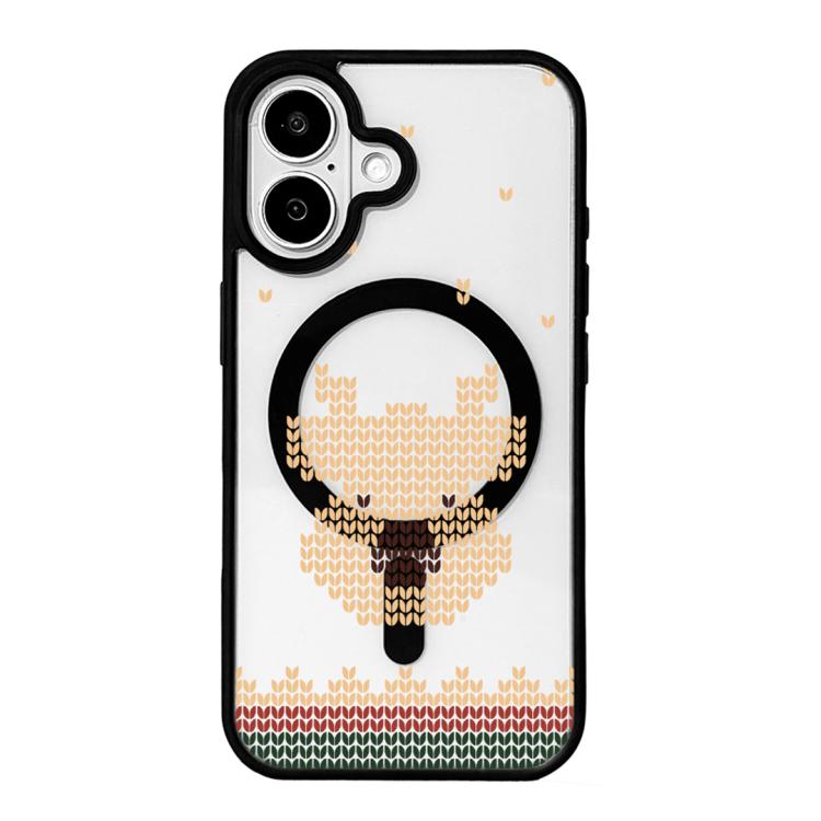 크리스마스 시리즈 강력 자석 페인팅 블랙 엣지 휴대폰 케이스, 아이폰 16 프로 맥스용, 아이폰 16 프로용, 아이폰 16용