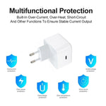 A3365 PD40W USB-C / Type-C Charger with Type-C to Type-C Data Cable, EU Plug, EU Plug + 1m Type-C Cable, EU Plug + 2m Type-C Cable