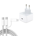 A3365 PD40W USB-C / 타입-C 충전기 및 타입-C to 타입-C / 8핀 데이터 케이블, 유럽 플러그, 유럽 플러그 + 1m 2-in-1 케이블