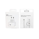 A3365 PD40W USB-C / 타입-C 충전기 및 타입-C to 타입-C / 8핀 데이터 케이블, 유럽 플러그, 유럽 플러그 + 1m 2-in-1 케이블