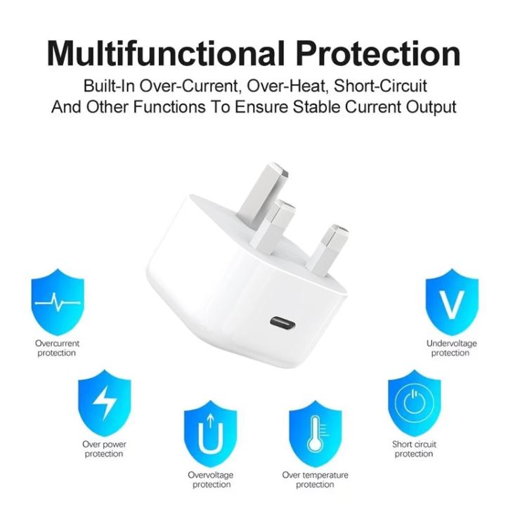 A3365 PD40W USB-C / Type-C Charger with Type-C to Type-C Data Cable, UK Plug, UK Plug + 1m Type-C Cable, UK Plug + 2m Type-C Cable