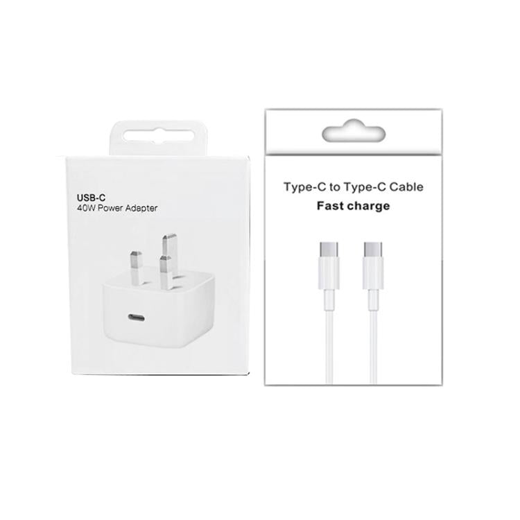 A3365 PD40W USB-C / Type-C 충전기 및 Type-C to Type-C 데이터 케이블, UK 플러그, UK 플러그 + 1m Type-C 케이블, UK 플러그 + 2m Type-C 케이블