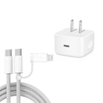 A3365 PD40W USB-C / 타입-C 충전기 및 타입-C to 타입-C / 8핀 데이터 케이블, 미국 플러그, 미국 플러그 + 1m 2-in-1 케이블