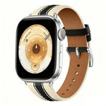 천연 가죽 컬러 블록 새들 시계 밴드, 애플 워치 46mm / 49mm / 45mm / 44mm용, 애플 워치 42mm / 41mm / 40mm / 38mm용