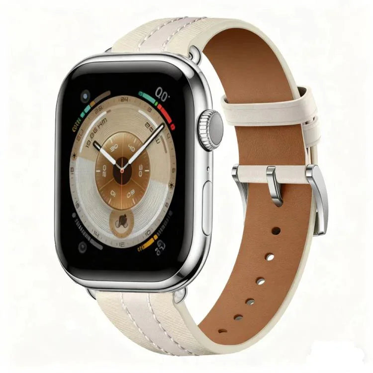 천연 가죽 컬러 블록 새들 시계 밴드, 애플 워치 46mm / 49mm / 45mm / 44mm용, 애플 워치 42mm / 41mm / 40mm / 38mm용