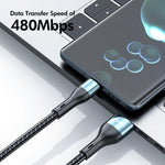 ENKAY 3-in-1 120W USB to 8핀 / 타입-C / 마이크로 USB 나일론 꼬임 고속 충전 케이블, 길이: 1.2m, ENK-CB184