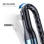 ENKAY 3-in-1 120W USB to 8핀 / 타입-C / 마이크로 USB 나일론 꼬임 고속 충전 케이블, 길이: 1.2m, ENK-CB184