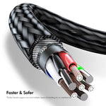 ENKAY 3-in-1 120W USB to 8핀 / 타입-C / 마이크로 USB 나일론 꼬임 고속 충전 케이블, 길이: 1.2m, ENK-CB184
