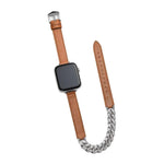 다이아몬드 장식 팔찌 천연 가죽 시계 밴드, 애플 워치 46mm / 49mm / 45mm / 44mm용, 애플 워치 42mm / 41mm / 40mm / 38mm용