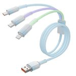 ENKAY 120W USB to 듀얼 타입-C 및 8핀 나일론 꼬임 고속 충전 케이블, 길이: 1.2m, ENK-CB185