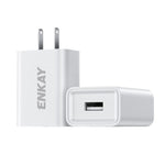 ENKAY 10W USB 벽면 충전기 5V 2A 전원 어댑터, 유럽 플러그, 미국 플러그