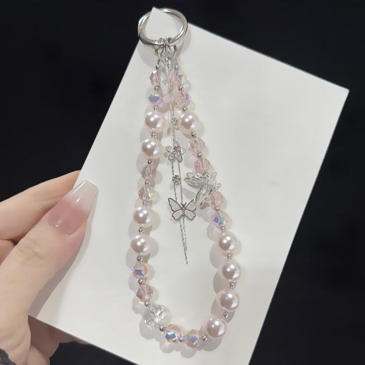 합금 나비 태슬 휴대폰 참, 분홍, 초록, 보라, 빨강, 주황