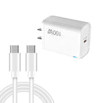 TE-PD46 GaN 100W PD 45W Fully Compatible Charger with Type-C to Type-C Data Cable，US Plug