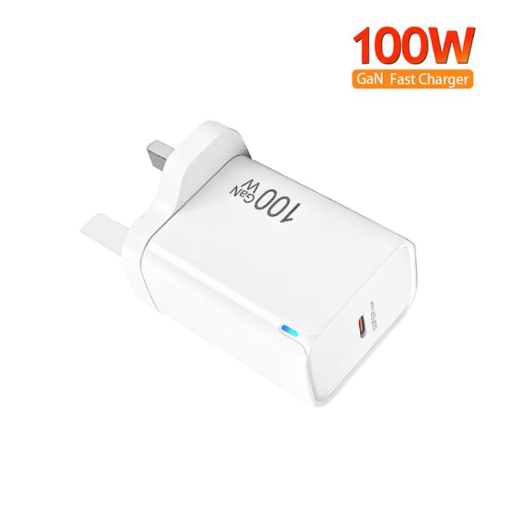 TE-PD46 GaN 100W PD 45W 완전 호환 충전기 및 타입-C to 타입-C 데이터 케이블, 영국 플러그