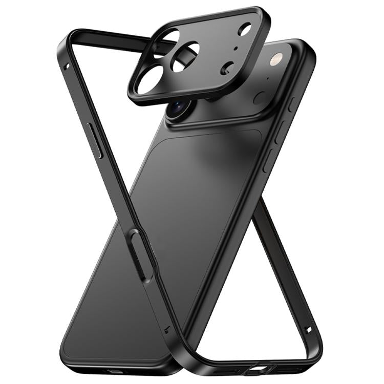 알루미늄 합금 하이브리드 실리콘 엣지 얇은 쿨링 폰 프레임 케이스 메탈 렌즈 프레임 포함, iPhone 17 Pro Max용, iPhone 17 Pro용