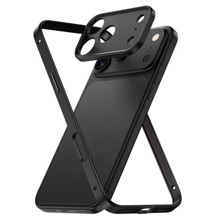 알루미늄 합금 하이브리드 실리콘 엣지 얇은 쿨링 폰 프레임 케이스 메탈 렌즈 프레임 포함, iPhone 17 Pro Max용, iPhone 17 Pro용