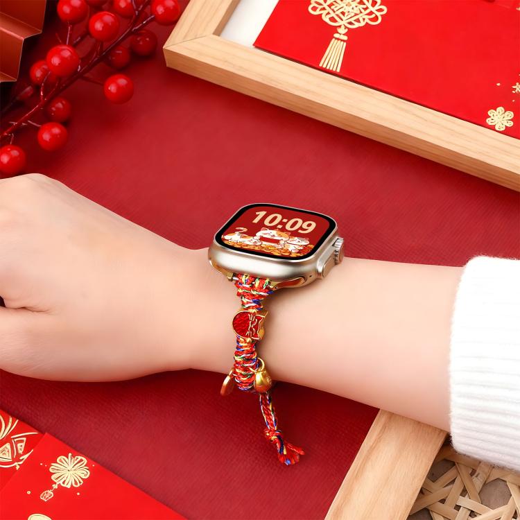 새해 구슬 로프 꼬임 시계 밴드, 애플 워치 46mm / 49mm / 45mm / 44mm용, 애플 워치 42mm / 41mm / 40mm / 38mm용