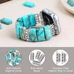 임페리얼 스톤 세라믹 팔찌 시계 밴드, 애플 워치 46mm / 49mm / 45mm / 44mm용, 애플 워치 42mm / 41mm / 40mm / 38mm용