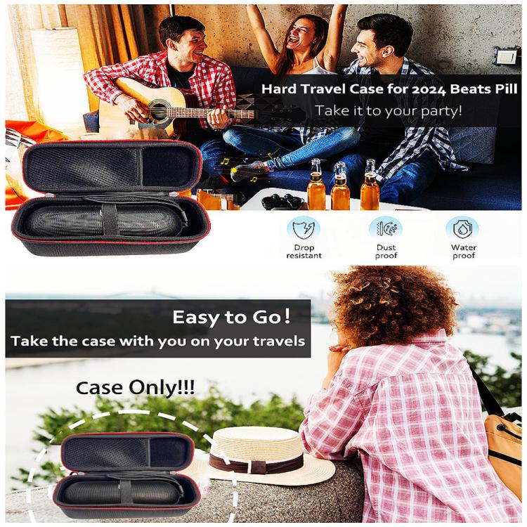 Beats Pill 2024 블루투스 스피커용 하드 쉘 휴대용 보호 수납 케이스, Beats Pill 2024용