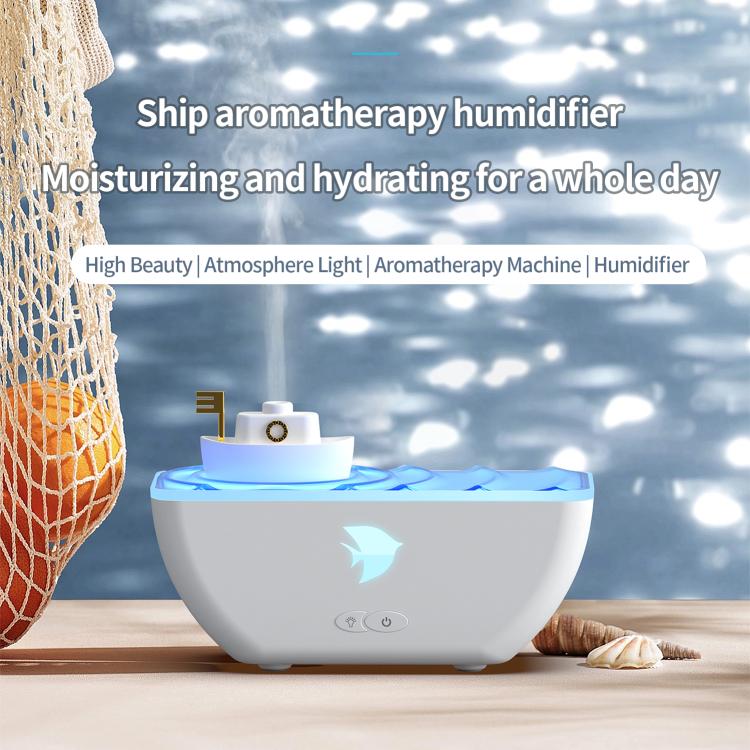 Ultrasonic Humidifier Creative Little Boat Aromatherapy Diffuser, Little Boat