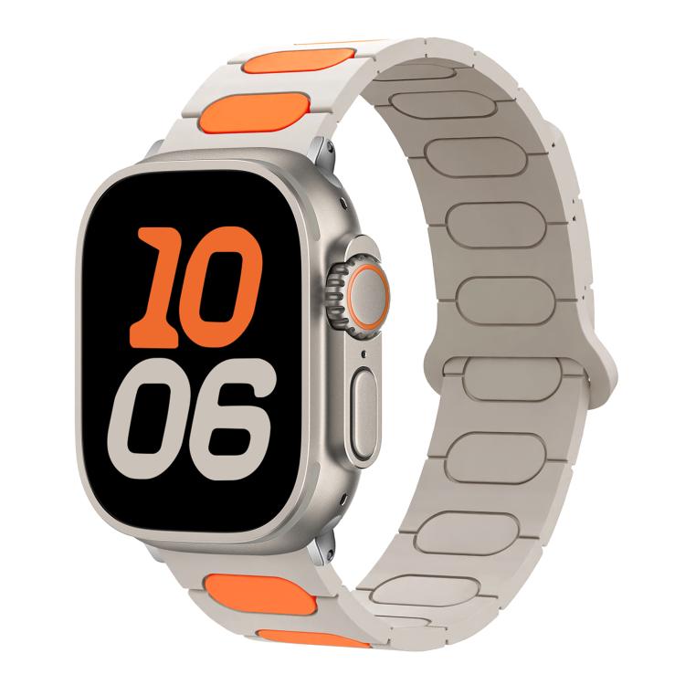 타원형 자석 실리콘 시계 밴드, 애플 워치 46mm / 49mm / 45mm / 44mm용, 애플 워치 42mm / 41mm / 40mm / 38mm용